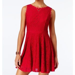 Junior’s Lace Fit and Flare Dress
